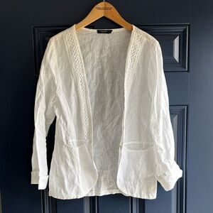White Lace-Trimmed Women's Blazer